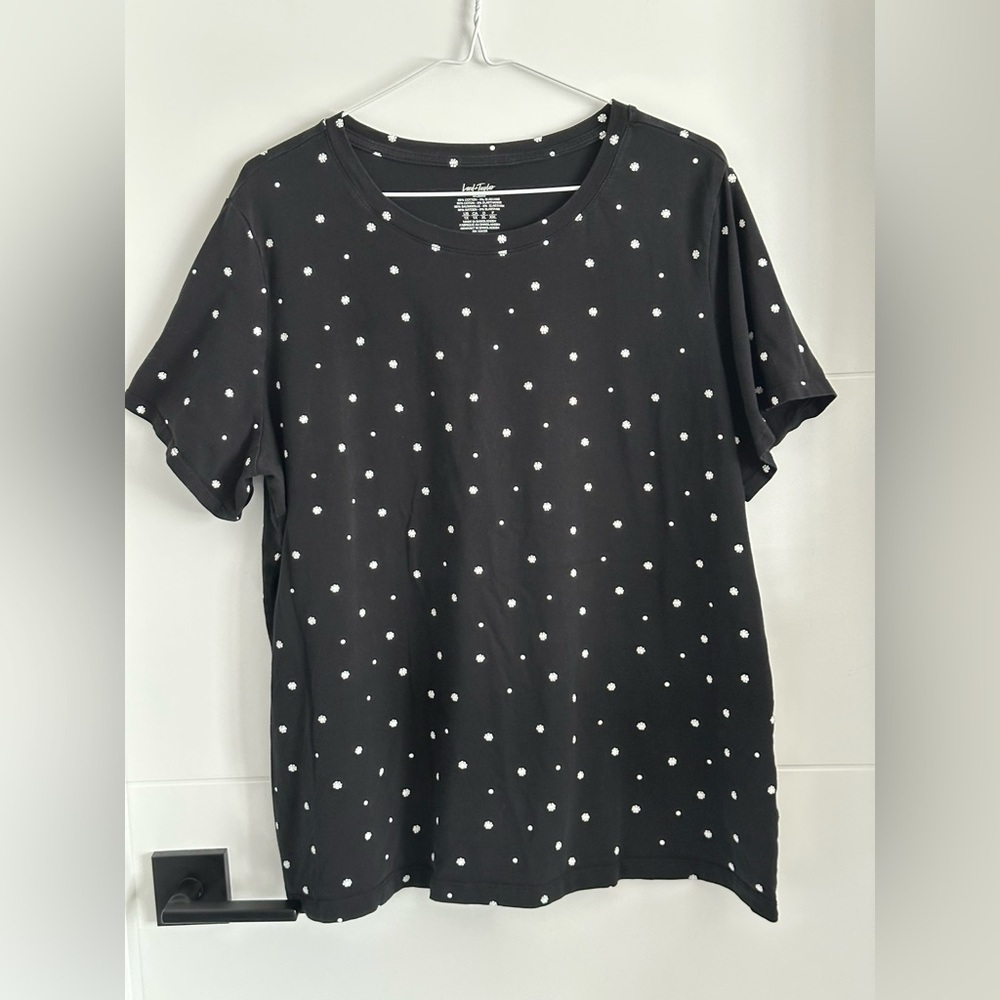 Lord & Taylor Black Short Sleeve Top 1X